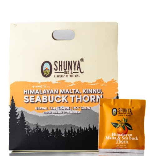 Shunya India Orange, Malta and Seabuckthorn Tisane (20 Tea Bags, 3 Gm Each) - Herbal Infusion  Tisane Natural Antioxidant, Support Immunity, Caffeine Free