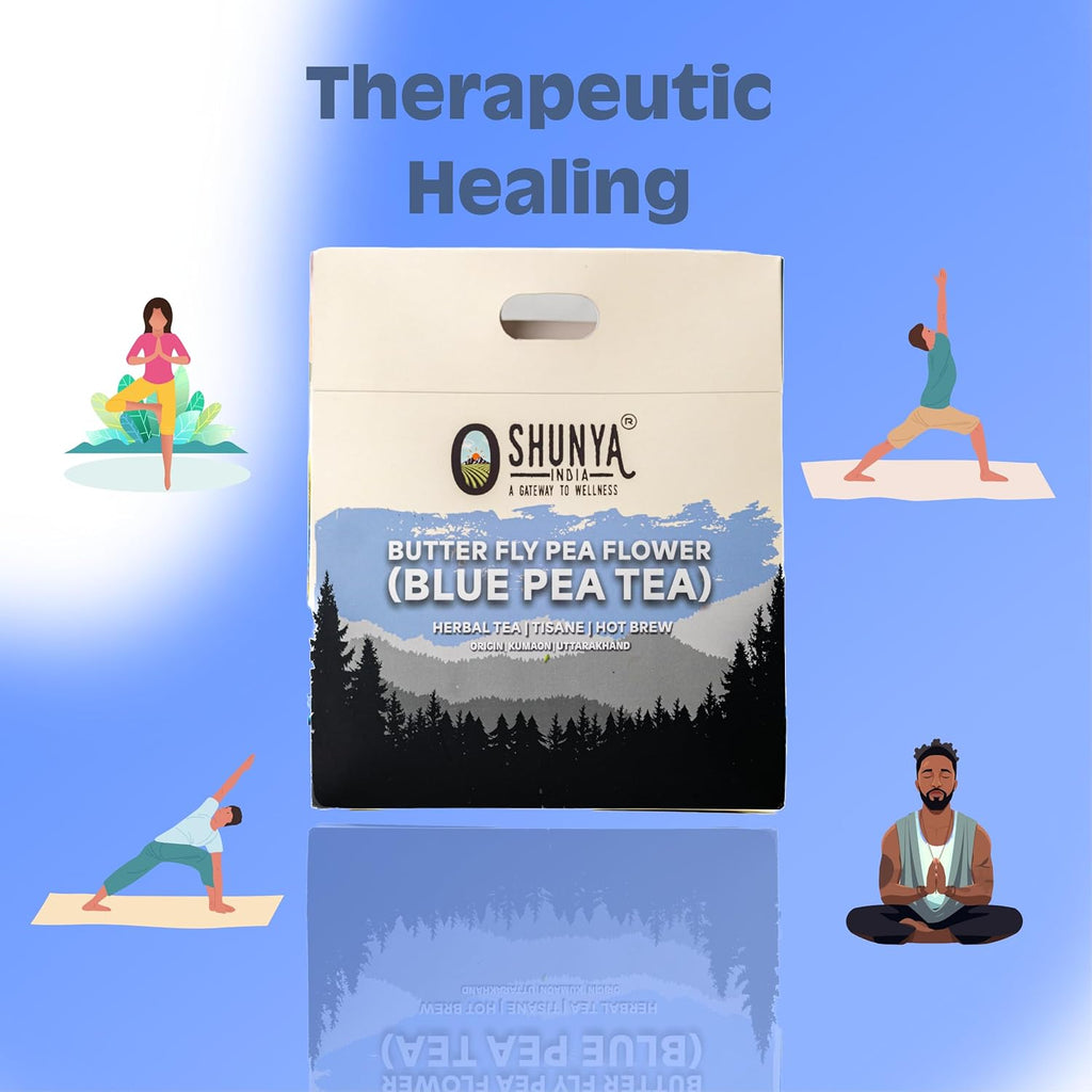 Shunya India® Butterfly Pea/Blue Pea Tea Tisane (20 Tea Bags, 3g Each) - Herbal Infusion Tea Tisane Natural Antioxidant, Support Immunity, Caffeine Free